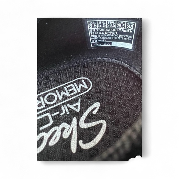 Sketchers Cleo Air Cooled Comfort Slip on Knit Black Light Ballet Flats Size 8.5 - Picture 3 of 11